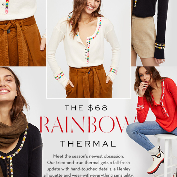 🆕️  Classic Free People Rainbow Thermal - Picture 5 of 7